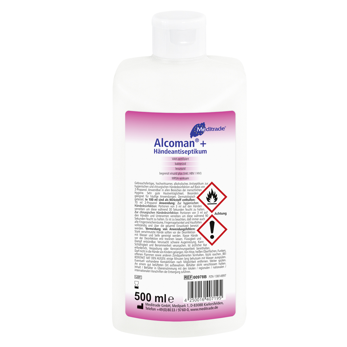Meditrade Alcoman® + Händedesinfektion 500 ml Flasche