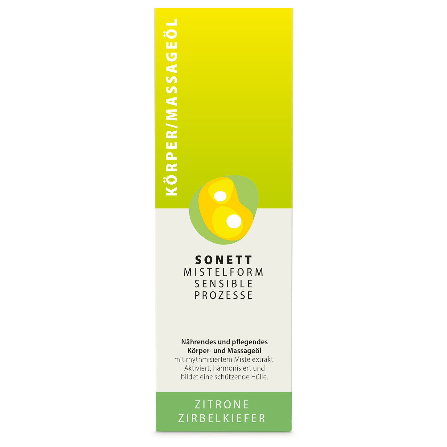 Sonett Mistelform Körper & Massageöl | Zitrone Zirbelkiefer 145 ml Box