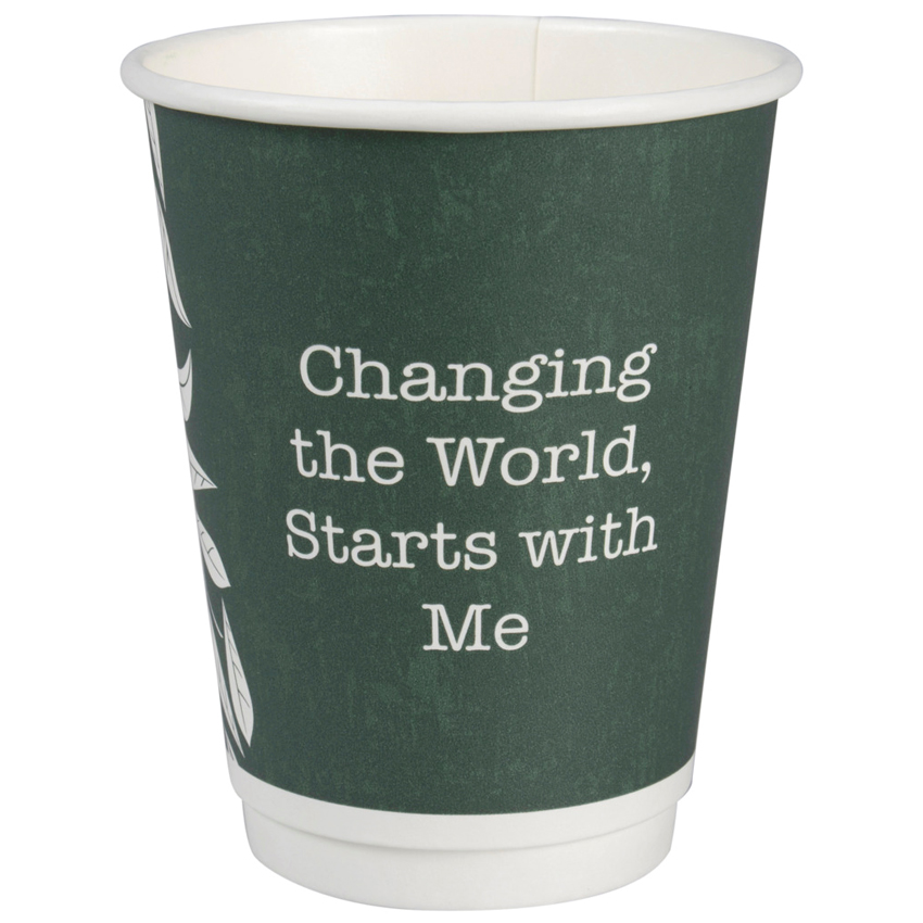 Abena® Kaffeebecher Green-Leaves 360 ml - 25 Stück