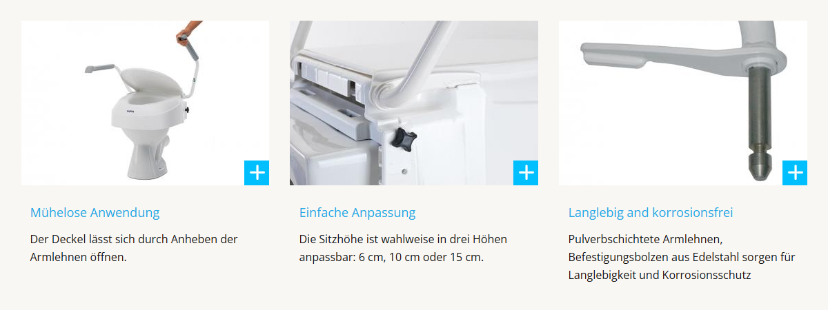 Invacare Aquatec Toilettensitzerhöhung AT-900 Vorteile