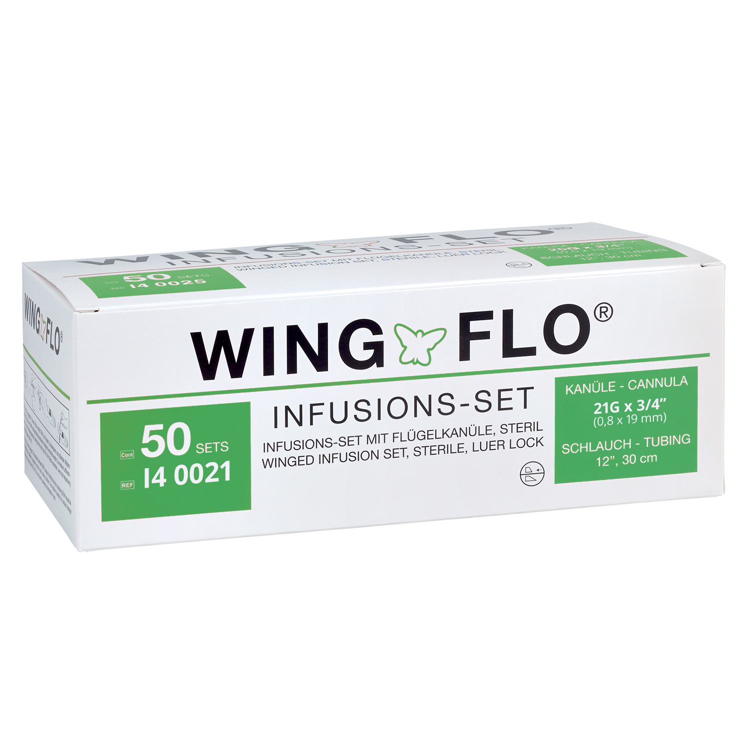 Wing-Flo® Perfusionsbestecke 21 G - 0,8 x 19 mm - Grün