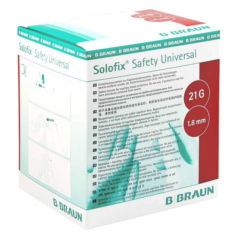 B. Braun Solofix® Safety Universal Sicherheitslanzetten Schachtel