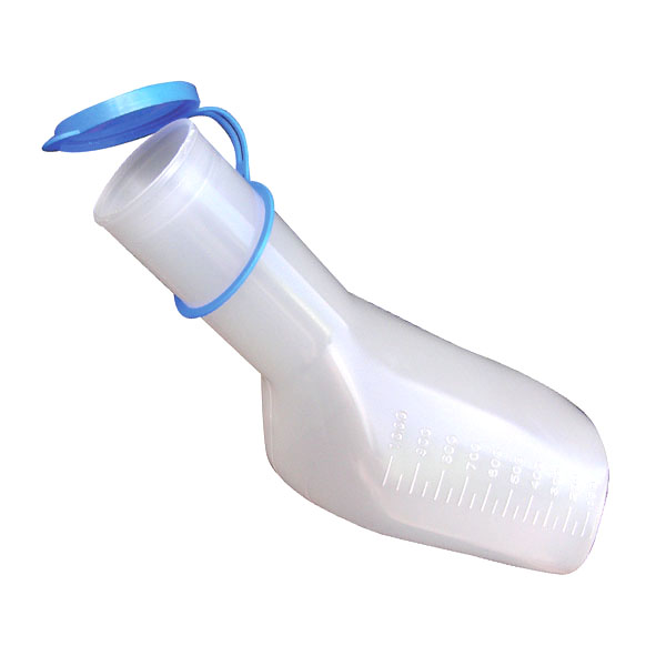 Urinflasche für Männer mit 1000 ml Fassungsvermögen aus autoklavierbarem Kunststoff.
