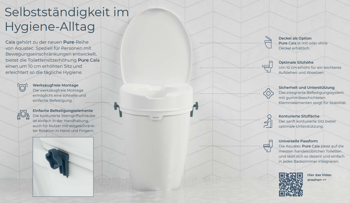 Aquatec® Pure CALA Toilettensitzerhöhung mit Deckel Daten