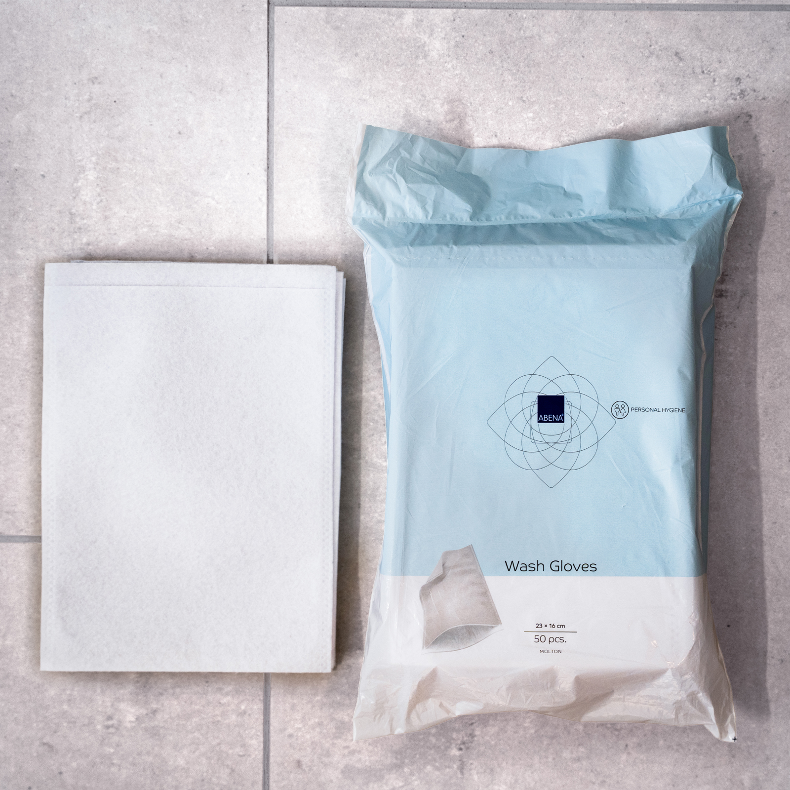 Abena® Molton-Vlies Waschhandschuhe Anwendung