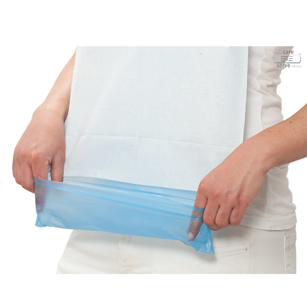 PE-Schutzlätzchen mit Tissue-Beschichtung Detail
