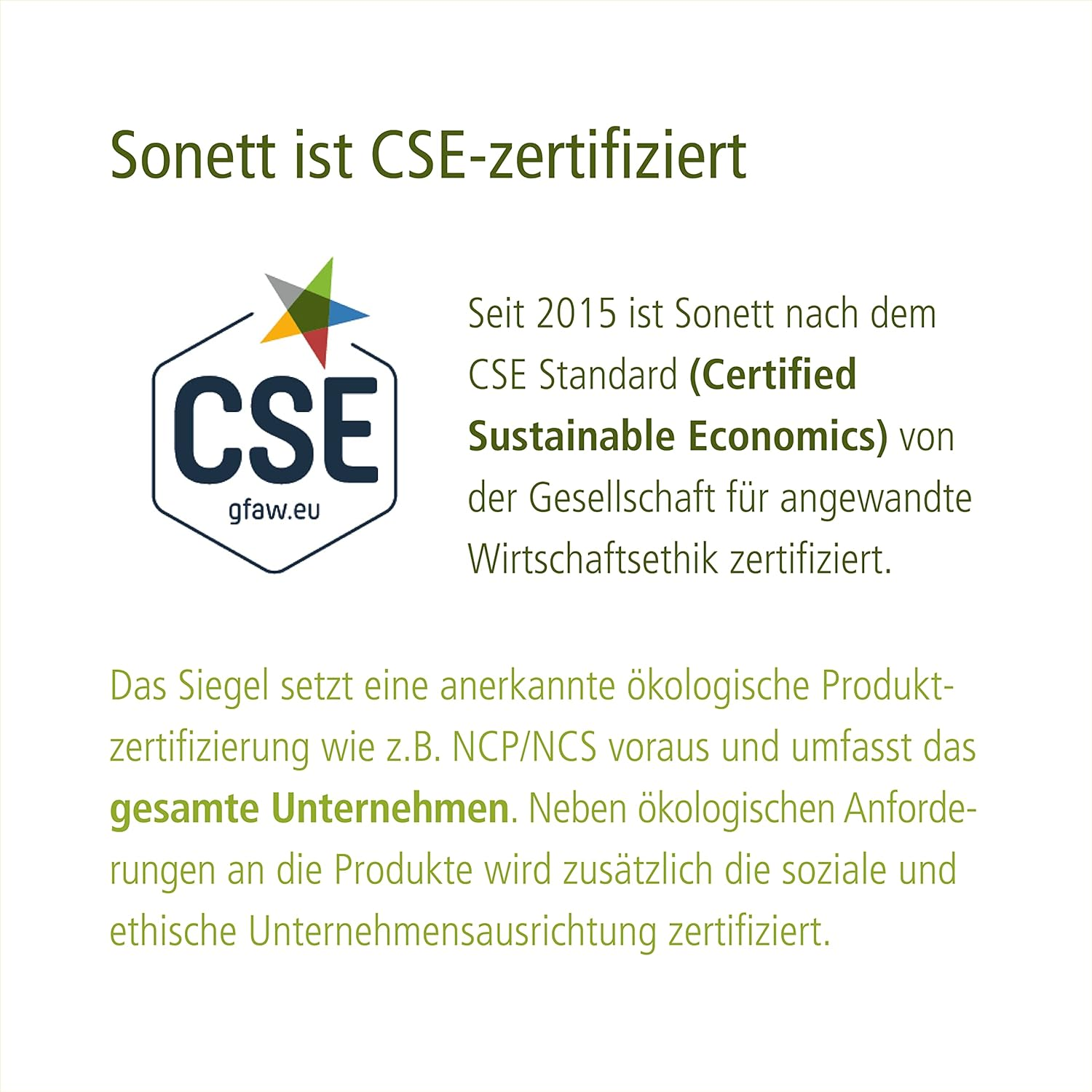 Sonett CSE Zertifizierung