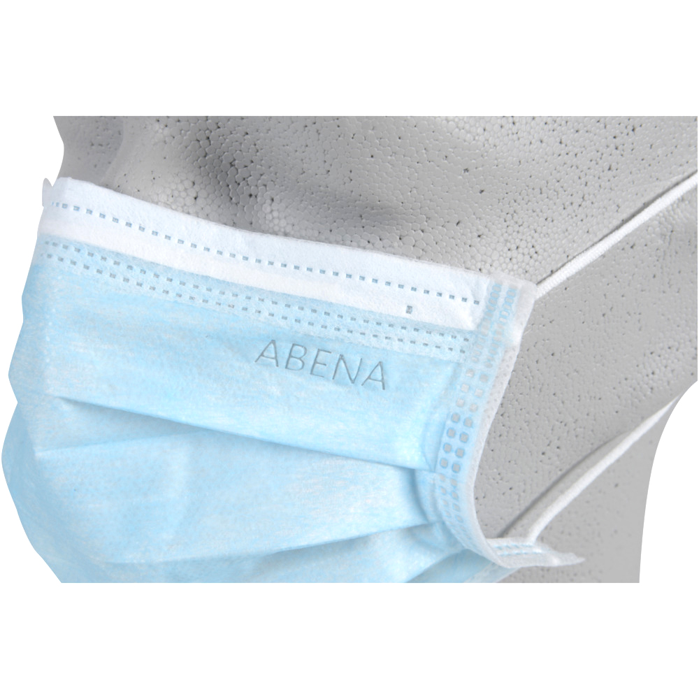 Abena® OP- Dental Mundschutz TYP II R 3-lagig BLAU mit Gummizug Detail