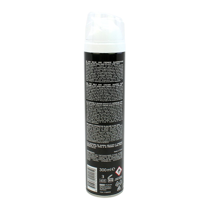 Elina Med Rasierschaum Aloe Vera Sensitive 300 ml Rückseite