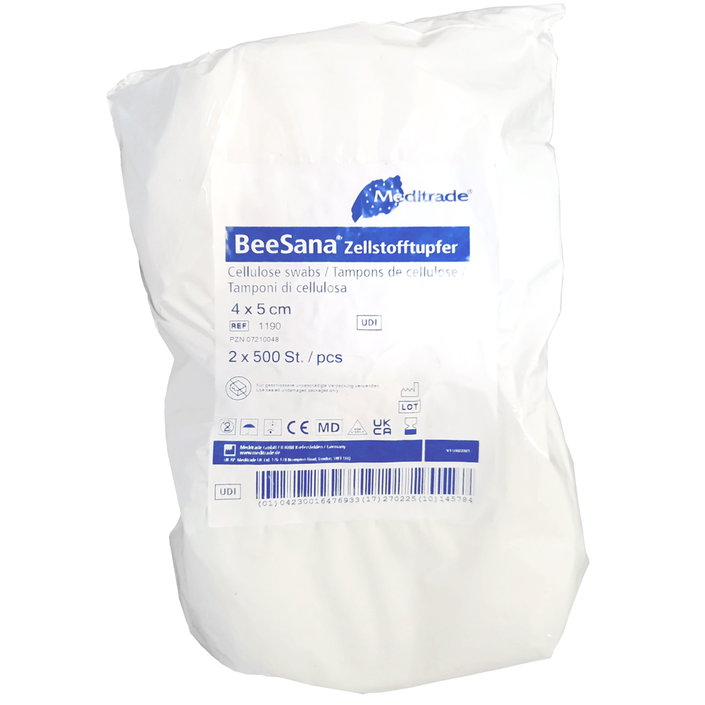 Meditrade BEESANA® Zellstofftupfer 2 x 500 Stück im Beutel