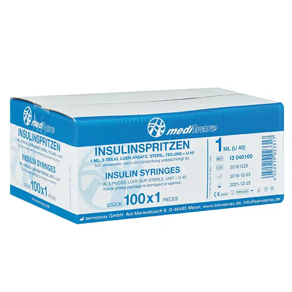 Mediware® Insulinspritzen 1 ml U40 Box