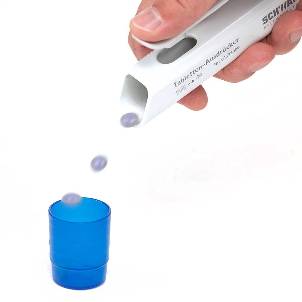 Schwarz melipul® Tabletten-Ausdrücker Reservoir