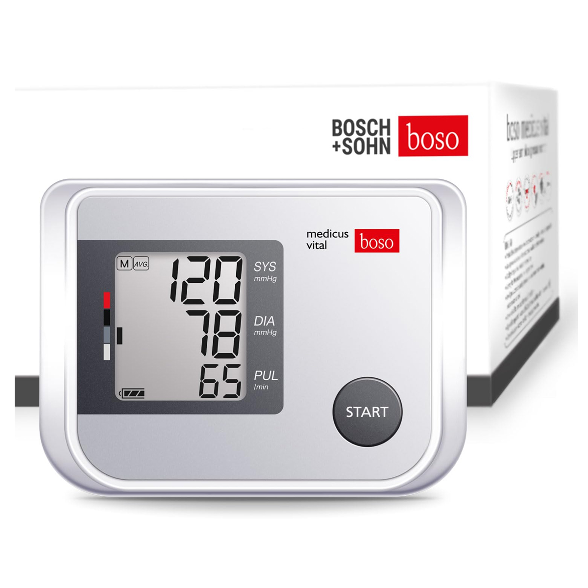 Boso medicus vital Oberarm-Blutdruckmessgerät und Box