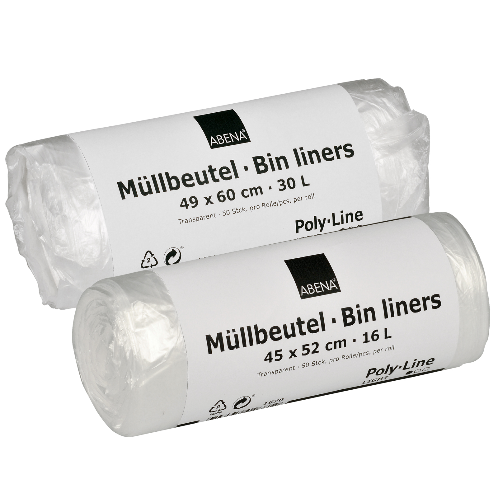 Abena® HDPE-Abfallbeutel Transparent 2 Größen