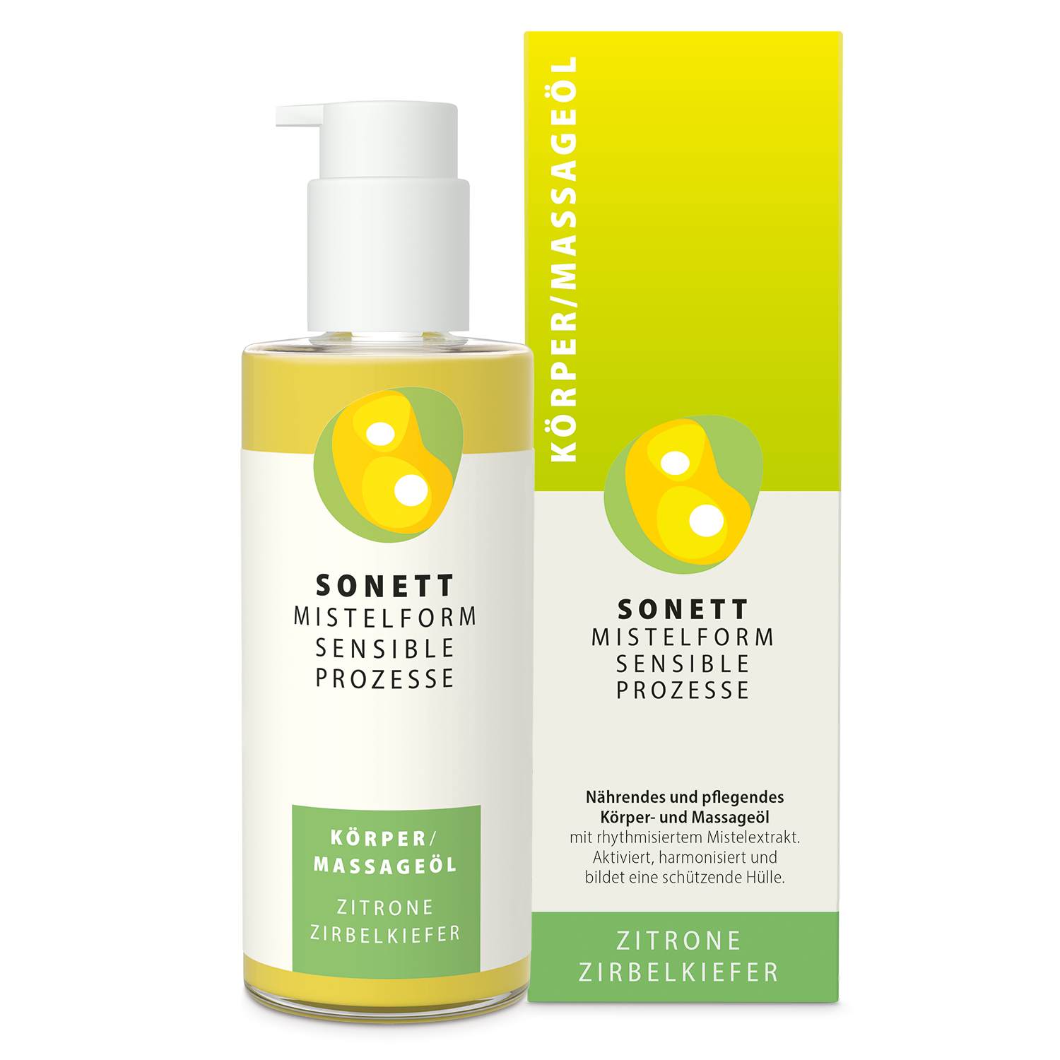 Sonett Mistelform Körper & Massageöl | Zitrone Zirbelkiefer 145 ml