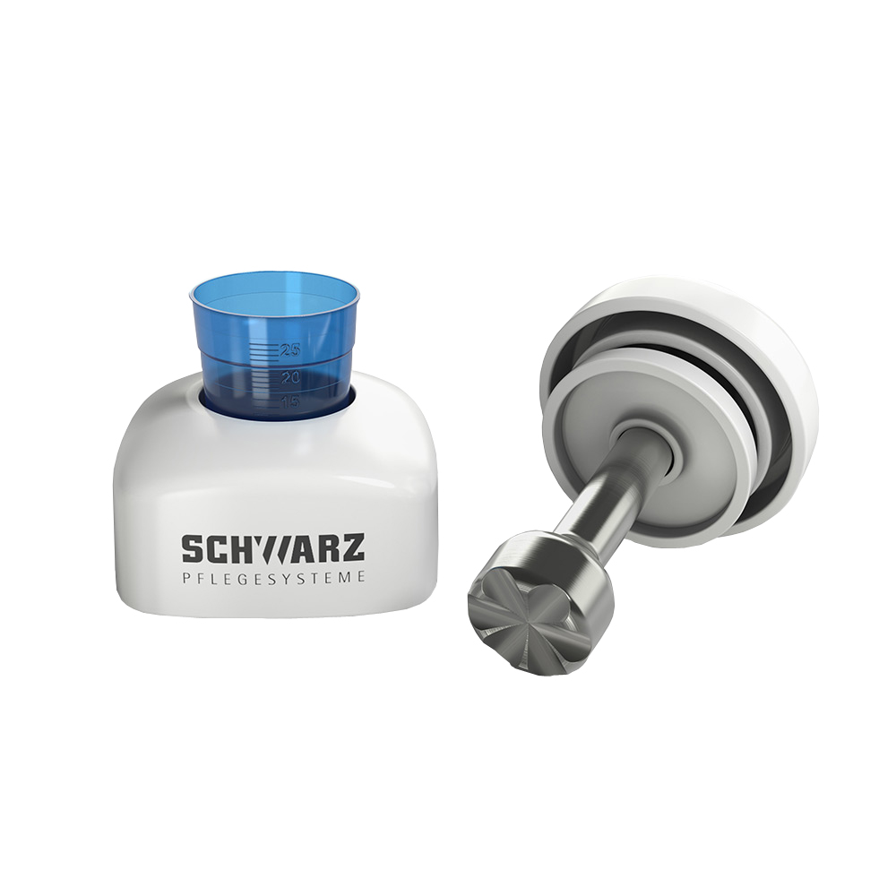 Schwarz melipul® Tabletten-Mörser PROFI Edelstahl Detail