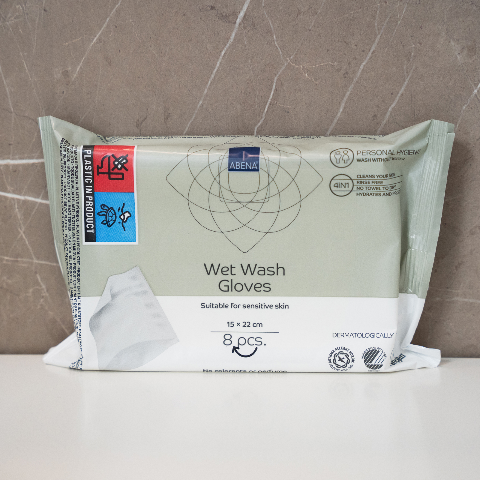 Abena® Wet Wash Gloves - Feuchte Waschhandschuhe Anwednung 2