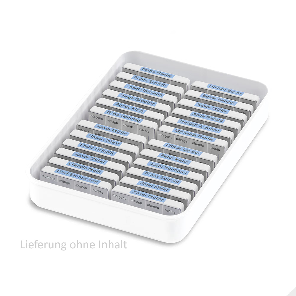 Schwarz melipul® Medi-7®-Tablett für 24 Tagsdispenser Beispiel