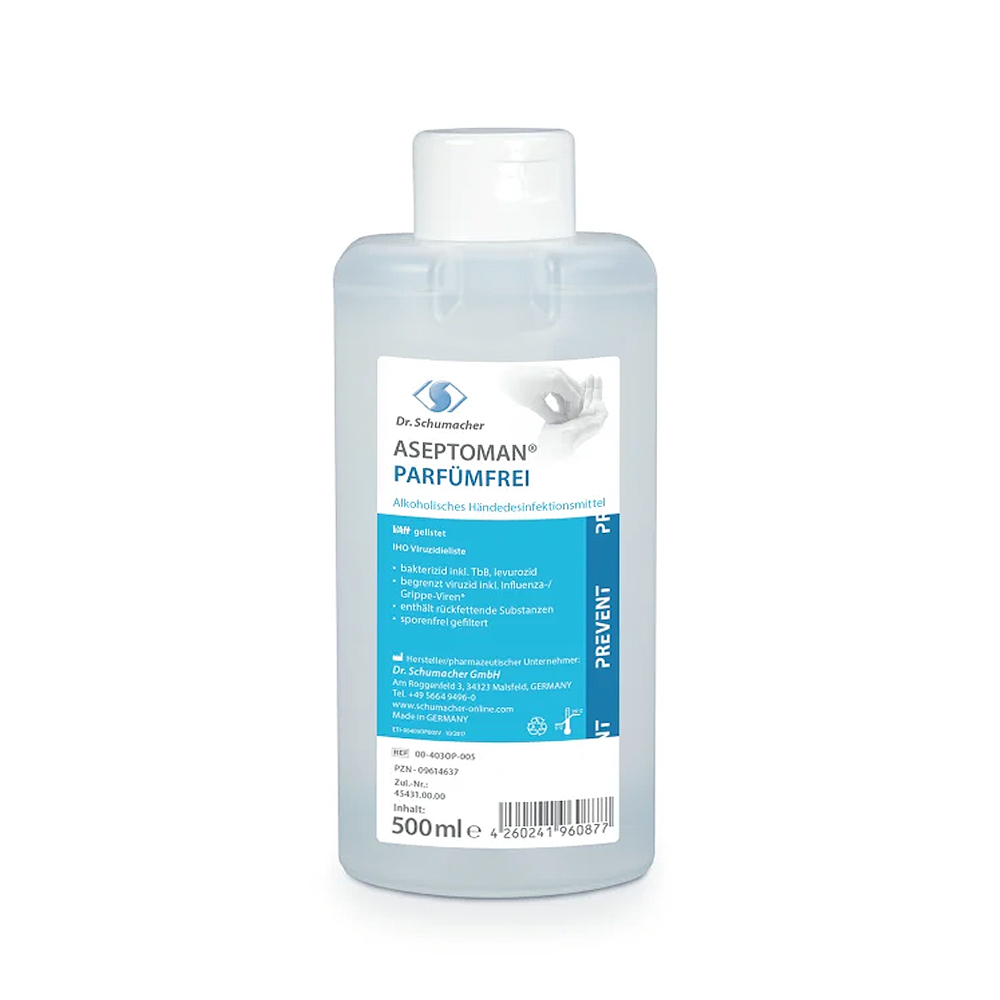Dr. Schumacher Aseptoman® parfümfrei Händedesinfektion - 500 ml Flasche
