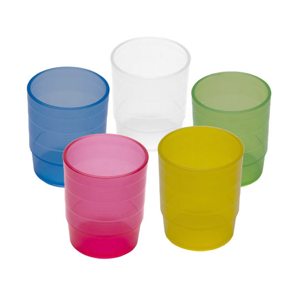 melipul® Mehrwegbecher 25 ml in 5 Farben, 60 Stück pro Packung